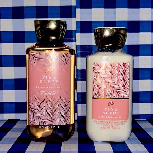 Bath Body Works PINK SUEDE Shower Gel and Body Lotion Set